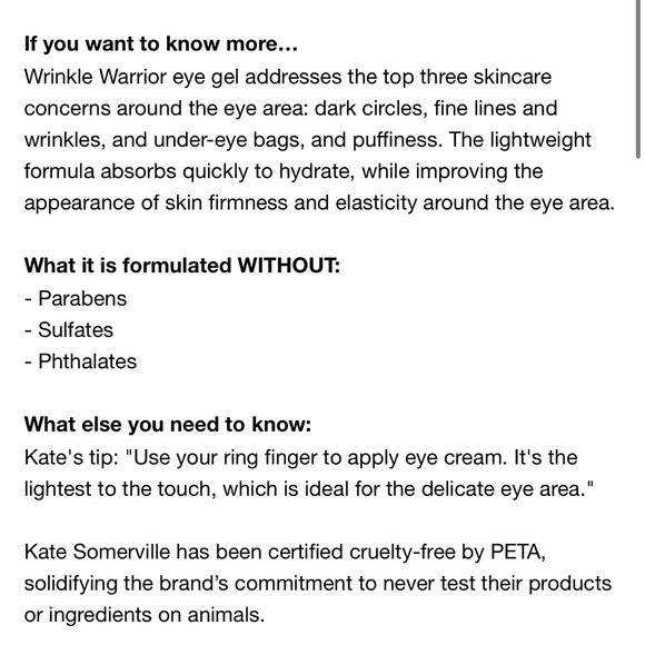 Kate Somerville wrinkle warrior eye gel - Picture 8 of 9